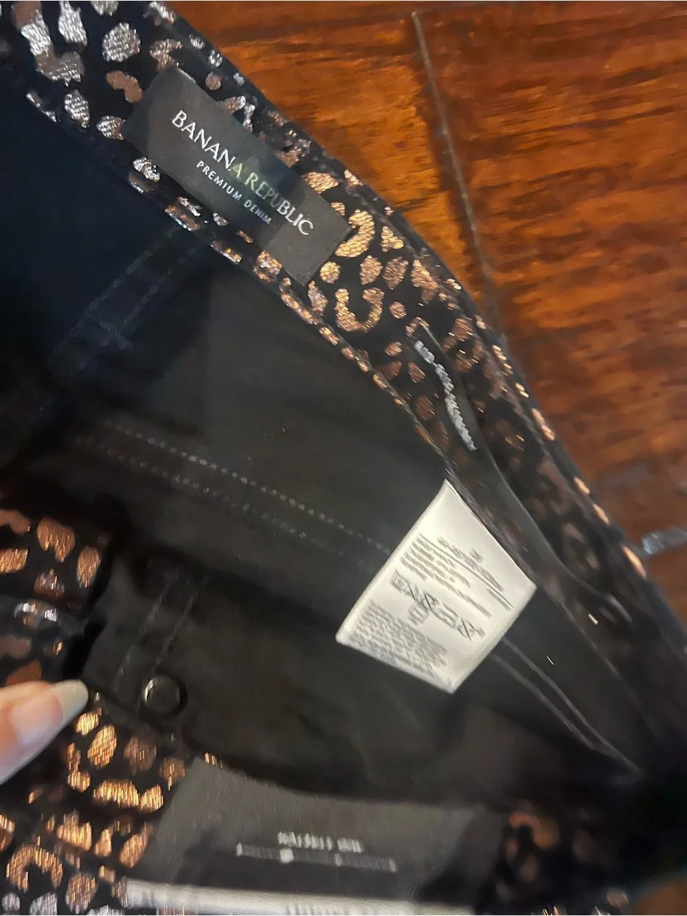 NWT Banana Republic Metallic Leopard Mid-Rise Skinny Ankle Jeans Size 26